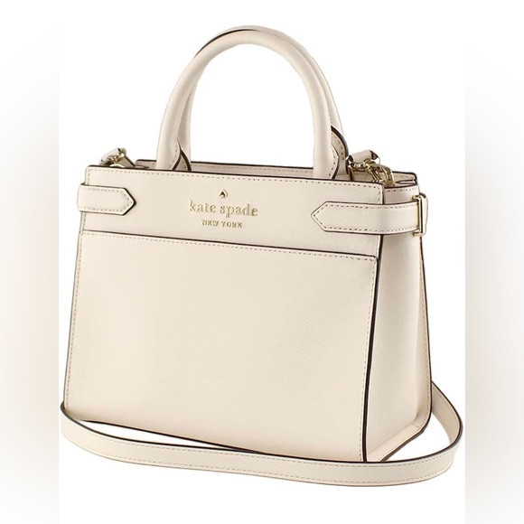 kate spade Handbags - NWOT Kate Spade New York Staci Small Saffiano Leather Satchel Bag in Parchment